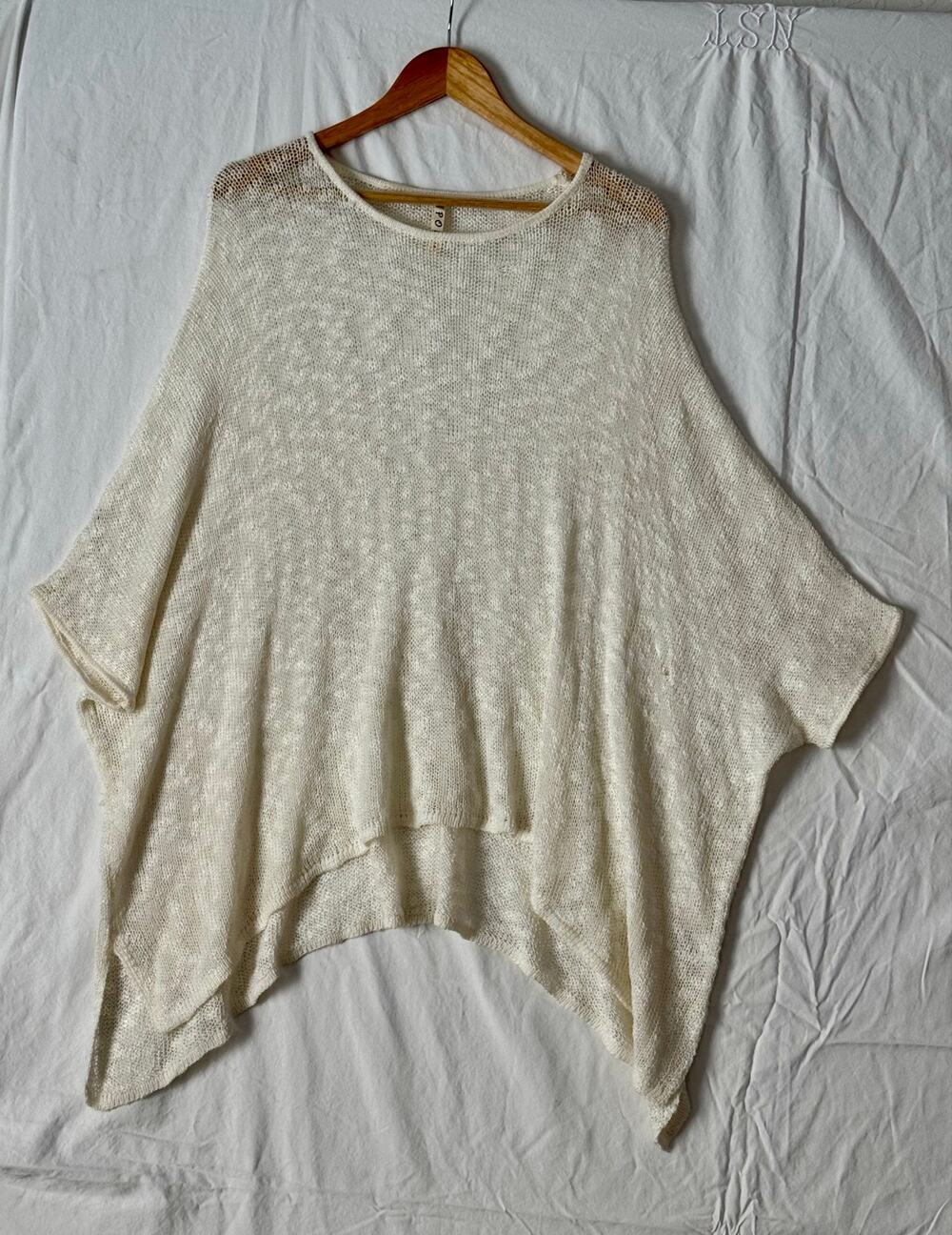 POL Oversized Open Knit Cream Sweater Size Large Boxy Fit Boho